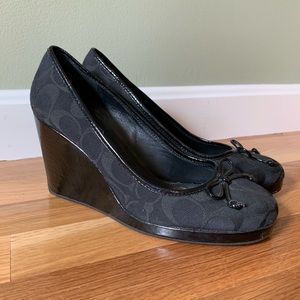 Coach heeled wedges